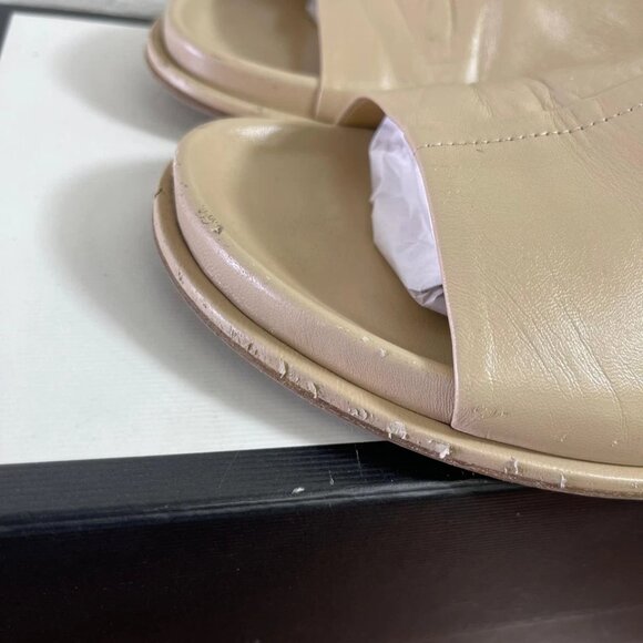 Aeyde Sandals Beige Leather Slide Slip On Women's 39 EU/8 UK Made In Italy - Picture 9 of 12